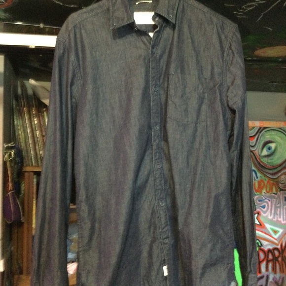 Lucky Brand white label fit denim button down long sleeve shirt mens medium - Picture 8 of 12